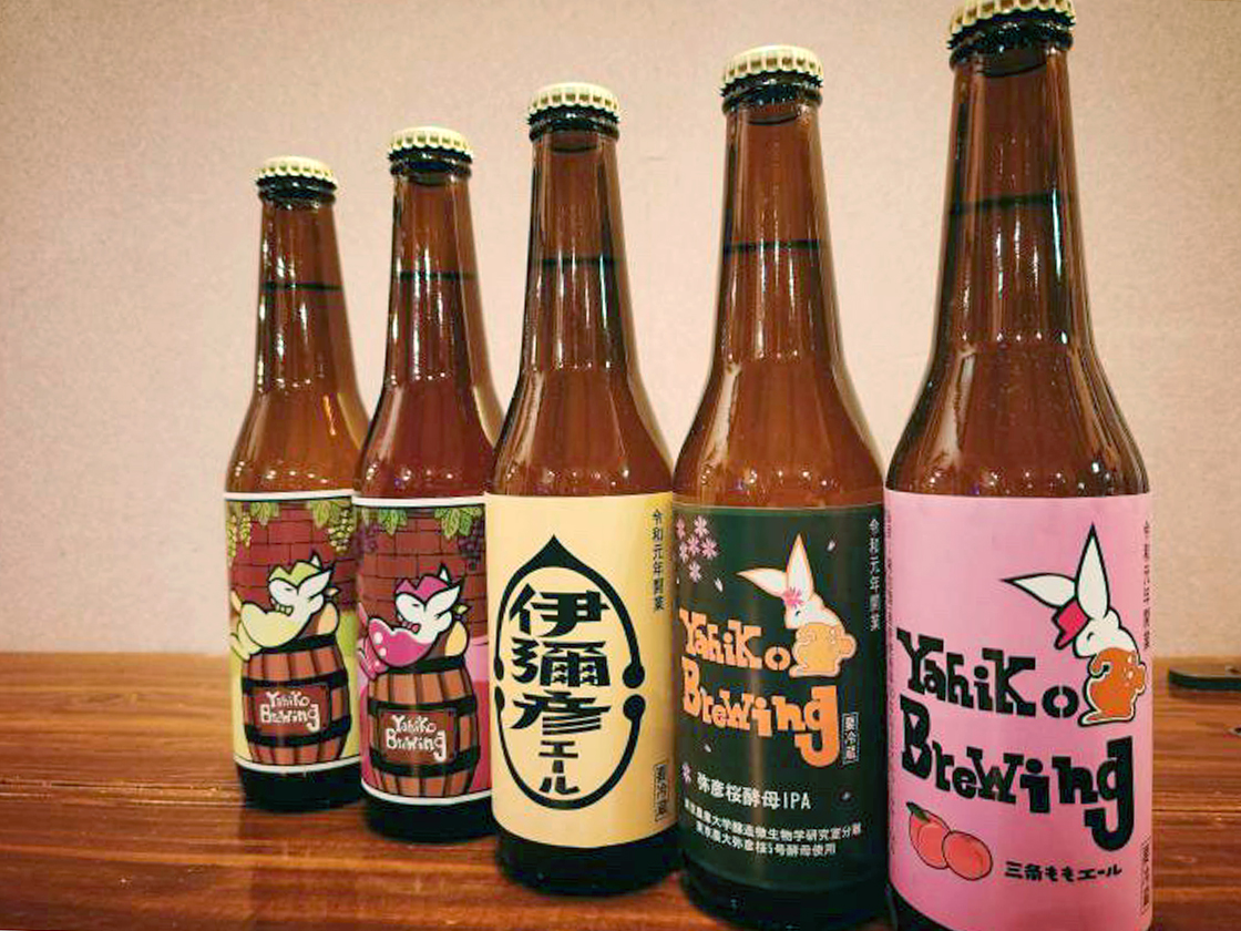 弥彦ブリューイングの季節のクラフトビール各種