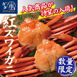 人気商品の紅ズワイガニを数量限定で入荷
