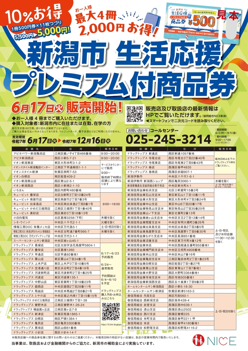 新潟市生活応援プレミアム付商品券_販売店舗