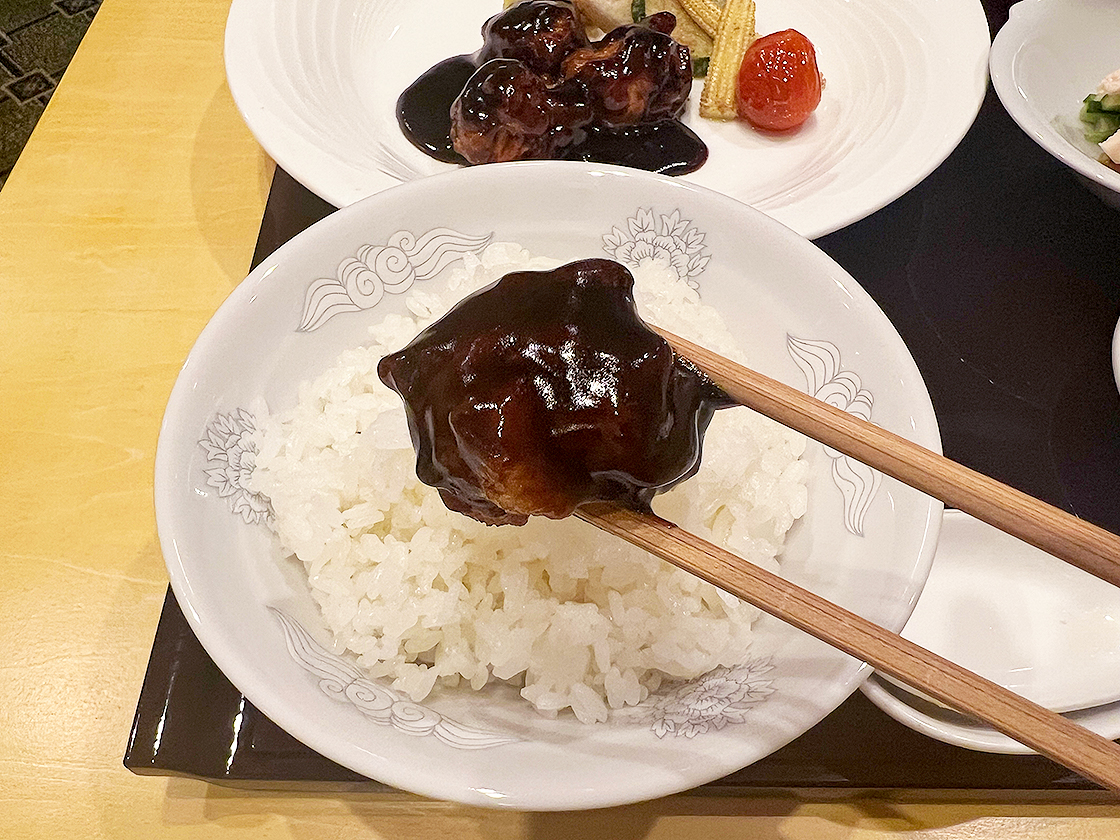 中国菜 龘 SANLONGの咕咾鶏 鶏肉の黒酢あんかけセット