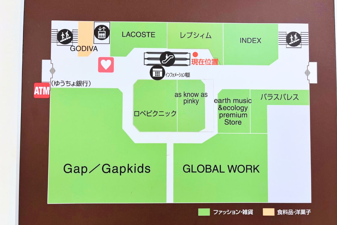 ラブラ万代1階のマップ