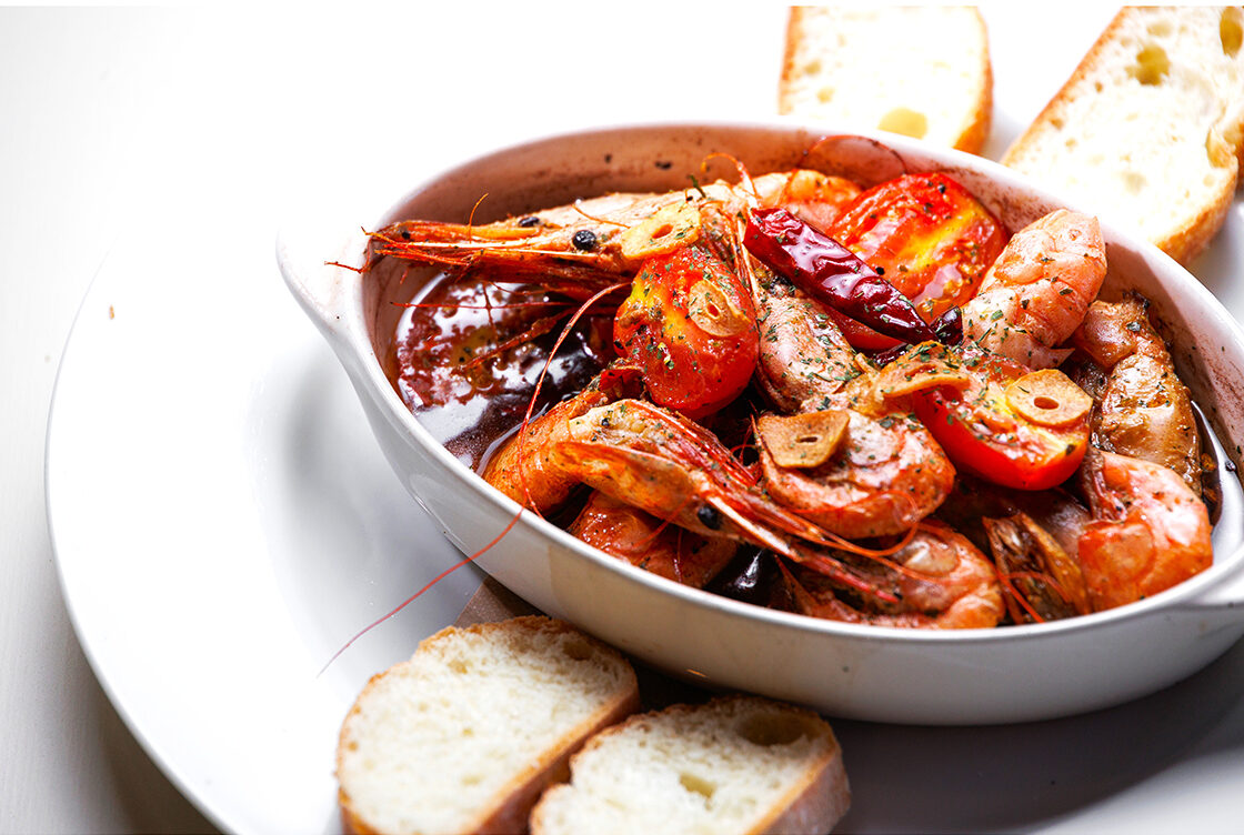 南欧料理 Casa del Faro(カーサデルファーロ) ／南蛮エビと季節野菜のアヒージョ