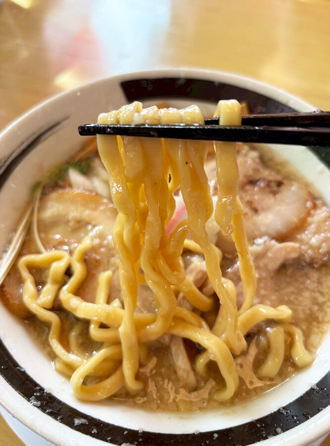 麺屋 川の口の背脂ちゃーしゅうめんの麺