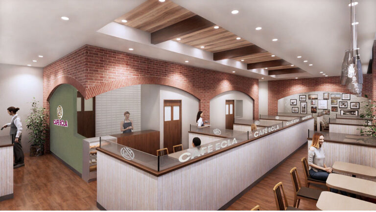 カフェエクラ長岡古正寺店の店内パース