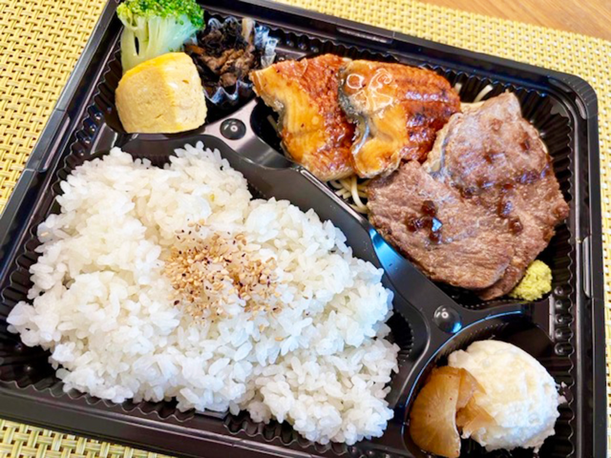 和縁+plus 東新潟駅前店のステーキ&うなぎ弁当