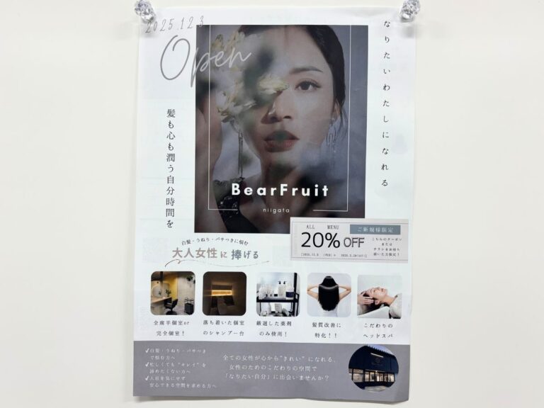 Bear Fruit 新潟小針店のチラシ