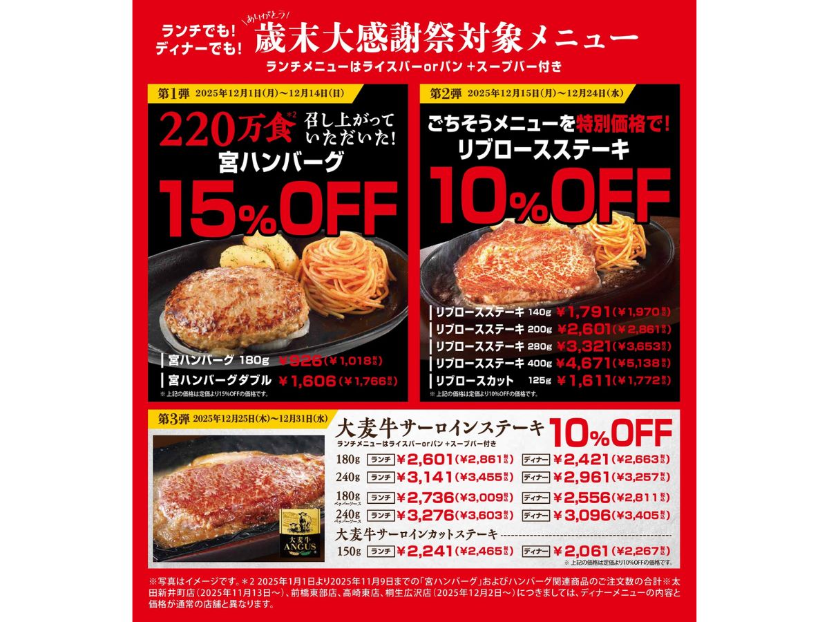 ステーキ宮の歳末大感謝祭