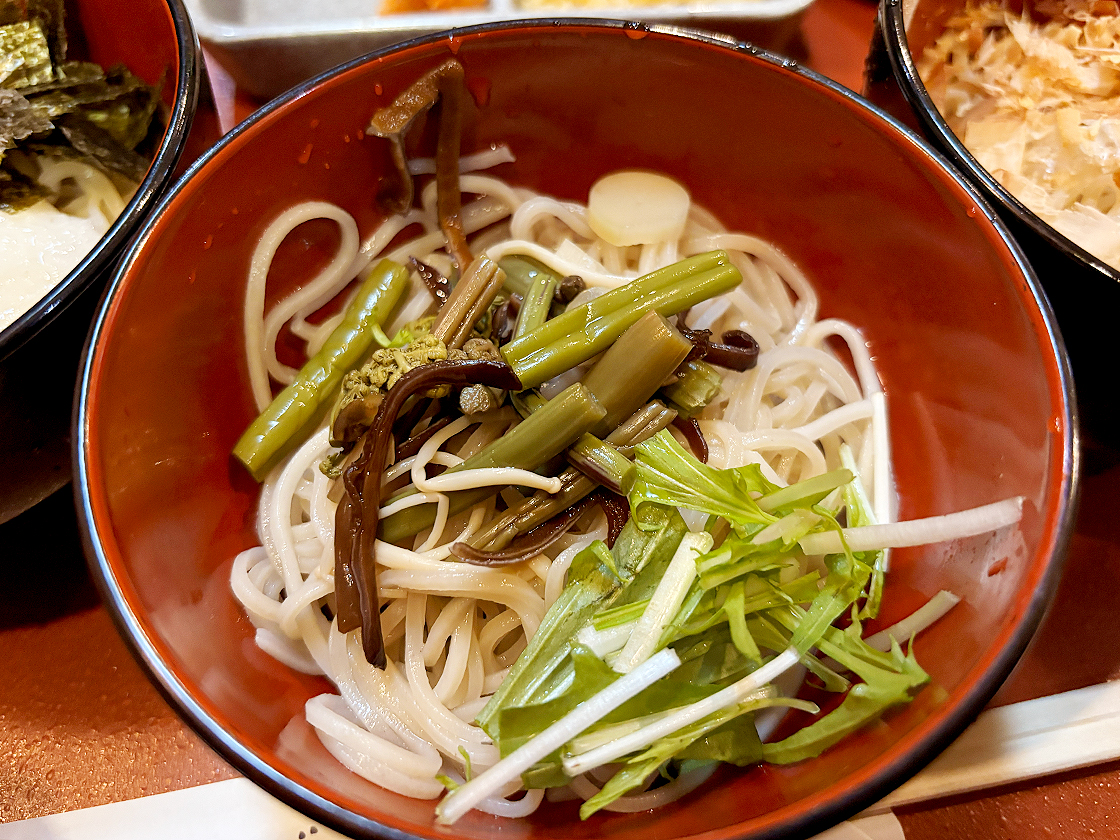 そばの山文 古町本店　みかさそば　山菜そば