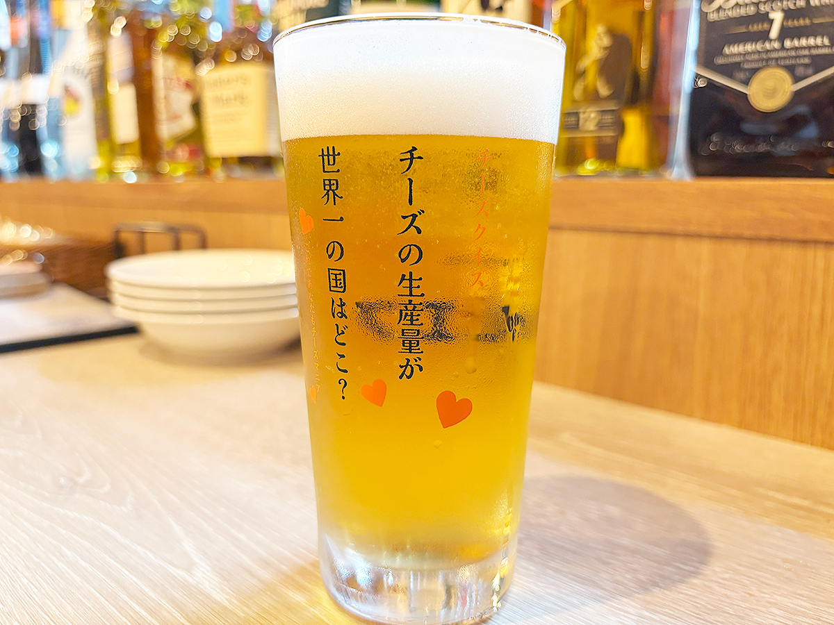 原価ビストロチーズプラス新潟　ビール